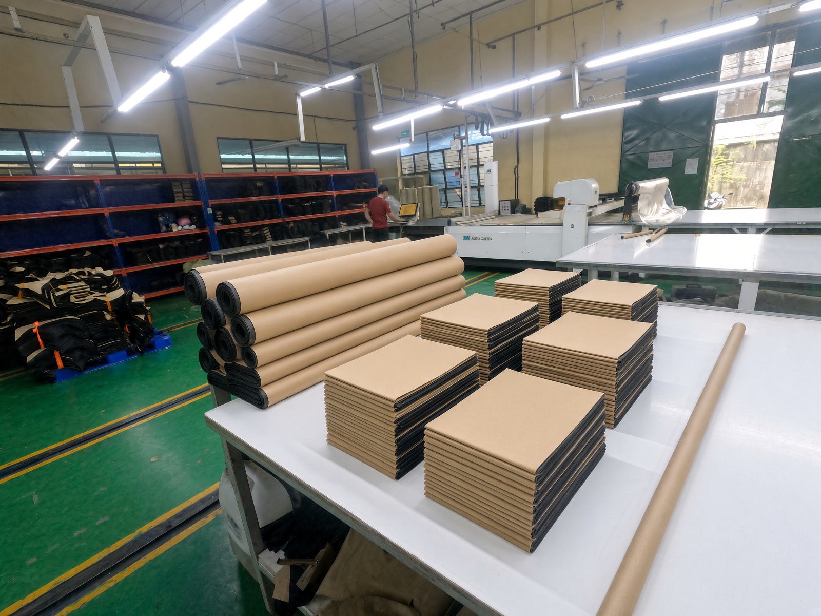 Cut components on a preparation table